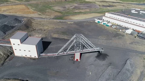 Open pit mining of natural resources and ores Stock-Footage 128119322