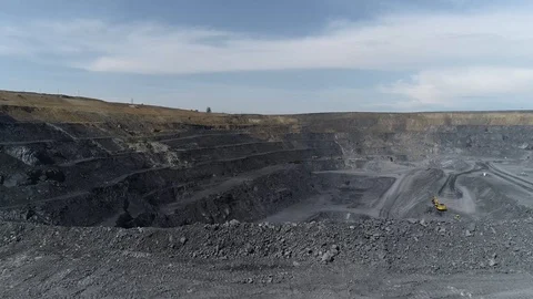 Open pit mining of natural resources and ores Stock-Footage 128119483