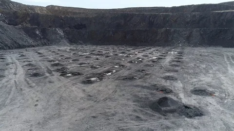 Open pit mining of natural resources and ores Stock-Footage 128119597