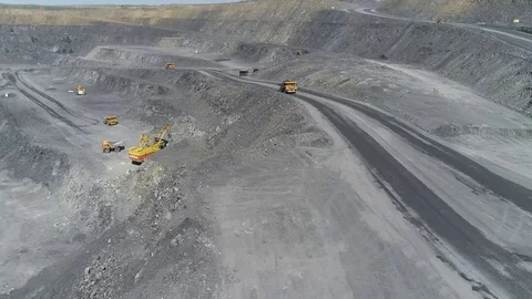 Open pit mining of natural resources and ores Stock-Footage 128120109