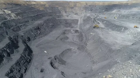 Open pit mining of natural resources and ores Stock-Footage 128120228
