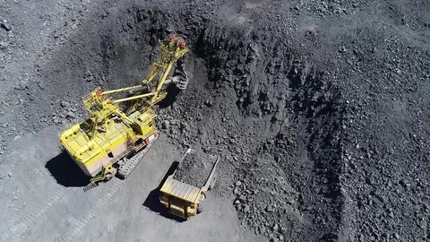 Open pit mining of natural resources and ores Stock-Footage 128120254