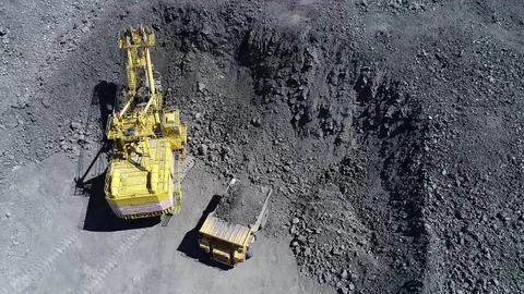 Open pit mining of natural resources and ores Stock-Footage 128120433