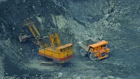 Open pit, Quarry, Mine, Mining, Transportation Stock Footage 77678850