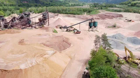Open pit with red and yellow sand Stock Footage 154377206