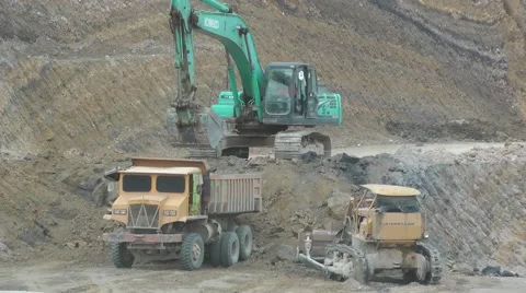 Open Pit Tin Mine in SE Asia Stock Footage 64803276