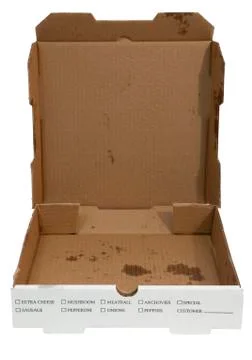 Open pizza box Stock-Fotos