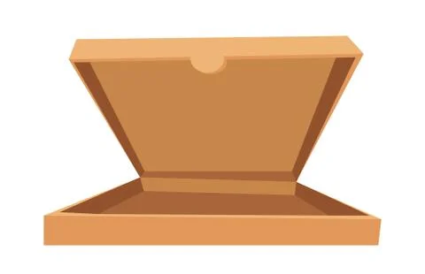 Open pizza box vector illustration delivery service craft isolated on background Stock Illustration
