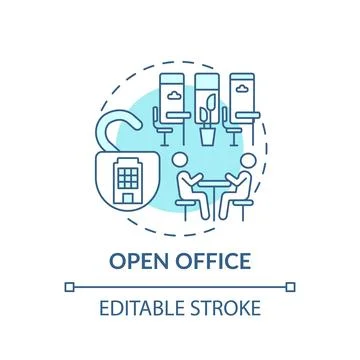 Open-plan office concept icon Stock Illustration