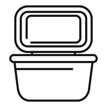 Open plastic food container for storage and preservation Stock Illustration