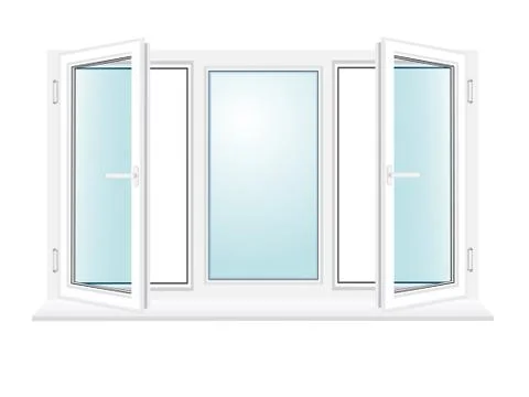 Open plastic glass window vector illustration Stock Illustration