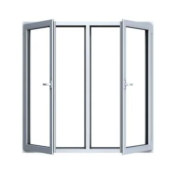 Open plastic window frame isolated on white background Stock Illustration