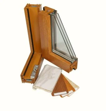 Open Plastic Window profile isolated close up Photos