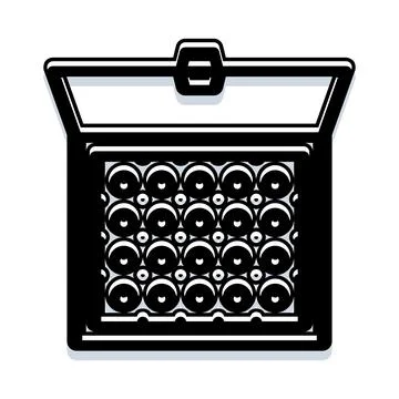 Open poker chip case for gambling game Illustrazione stock
