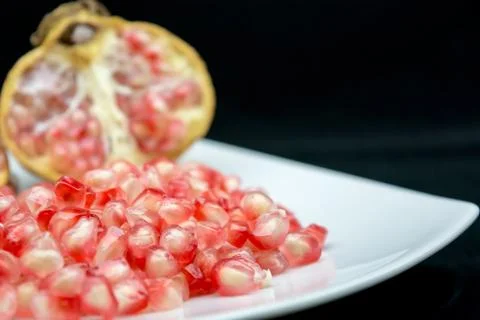 Open pomegranade composition 库存照片