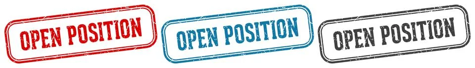 Open position stamp. open position rectangular stamp set isolated on white .. Stock Illustration