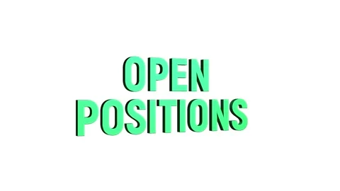 Open positions 3D Text 4k Animation on White Alpha Channel black Green Scre.. Stock Footage 313628064