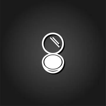 Open powder icon flat. Illustrazione stock