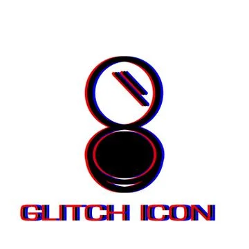 Open powder icon flat. Illustrazione stock