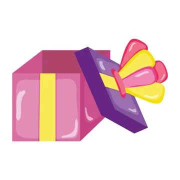 Open present box with crown style Stock Illustration