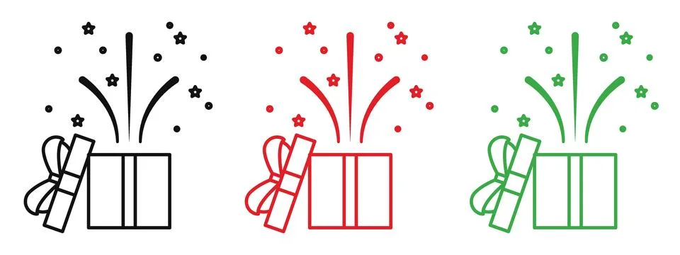 Open Present Box Icon Perfect for Festive and Surprise Themes Stock Illustration