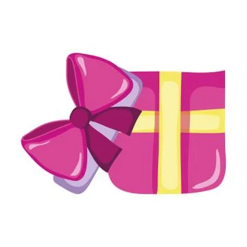 Open present box with ribbon bow Stock Illustration