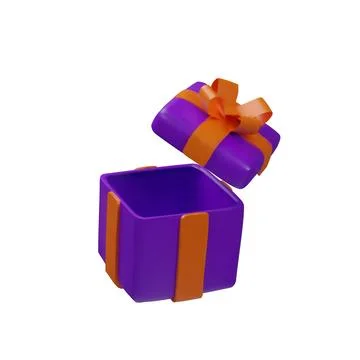Open purple gift box 2 Stock Illustration