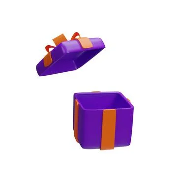 Open purple gift box 3 Stock Illustration