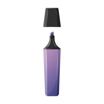 Open purple marker, colored felt-tip pen for highlighting lines Stock Illustration