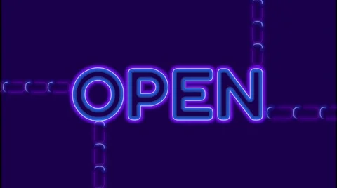Open purple neon horizontal Stock Footage 306946316