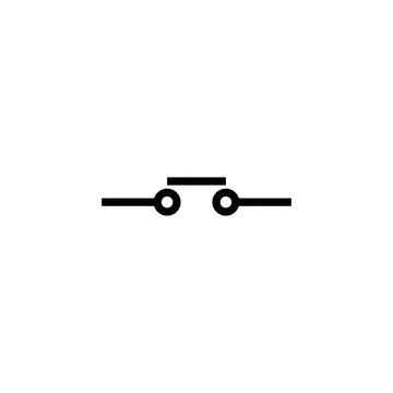 Open push switch symbol. Open push switch circuit symbol, Open push switch si Stock Illustration