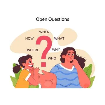 Open questions concept. Flat vector illustration Stock Illustration
