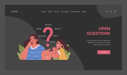 Open questions concept. Flat vector illustration 스톡 일러스트