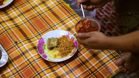 Open ramadan dinner 2 Stock Footage 152747771