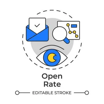Open rate multi color concept icon Stock Illustration