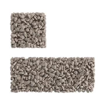 An open rectangular and small gravel trays on a white surface, 3d rendering 스톡 일러스트