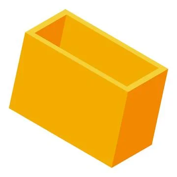 Open rectangular cuboid tilting on white background Stock Illustration
