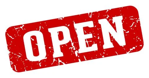 Open rectangular sign. open stamp イラスト素材