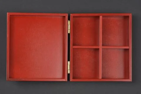 Open Red Compartment Box Stock Photos