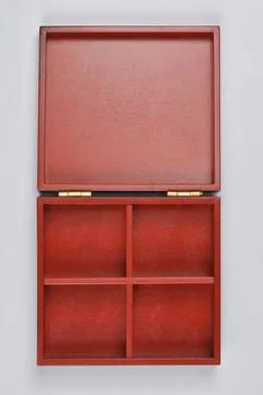 Open Red Compartmented Box Stock Photos