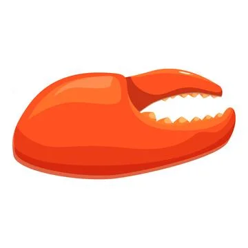 Open red crab claw showing inside and teeth Ilustración de archivo