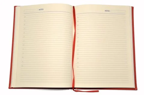 Open red diary Stock Photos