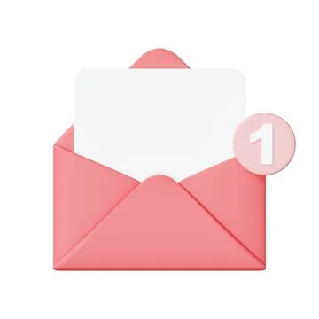 Open Red Envelope with New Message Notification Stock Illustration