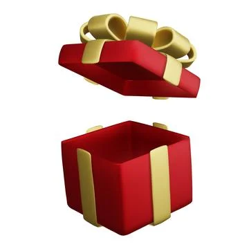 Open red gift box surprise illustration Stock Illustration