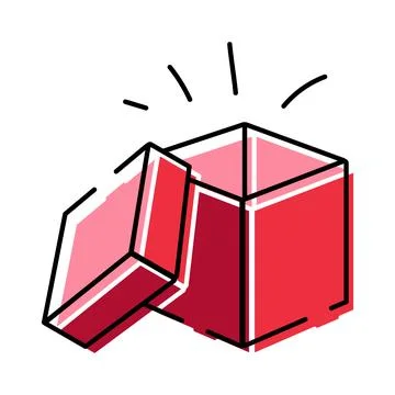 Open red gift box with surprise concept Stock Illustration