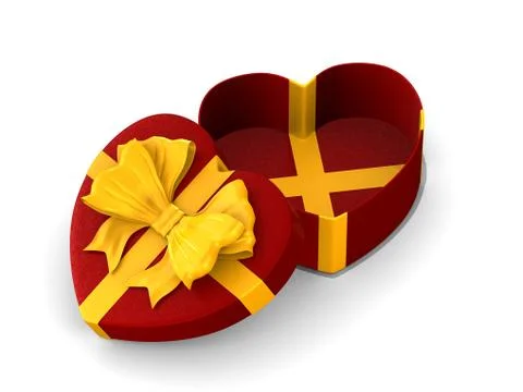 Open red gift box on white background. Isolated 3D illustration Stock-Illustration