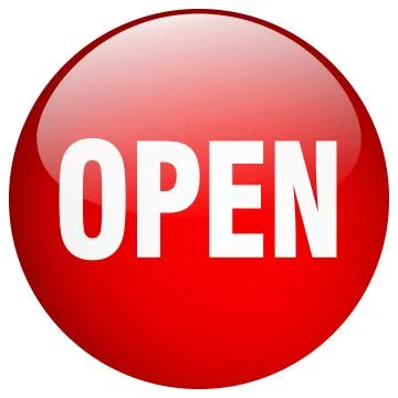Open red round gel isolated push button 스톡 일러스트