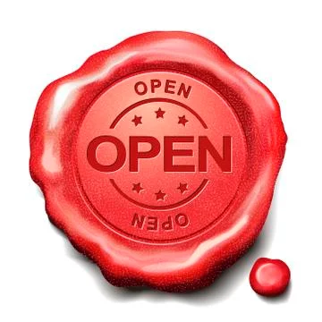 Open red wax seal Ilustração Stock
