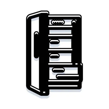 Open refrigerator icon with cooling elements イラスト素材