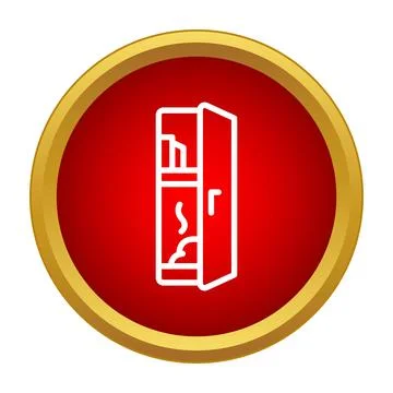 Open refrigerator icon showing spoiled smelly food Stock Illustration